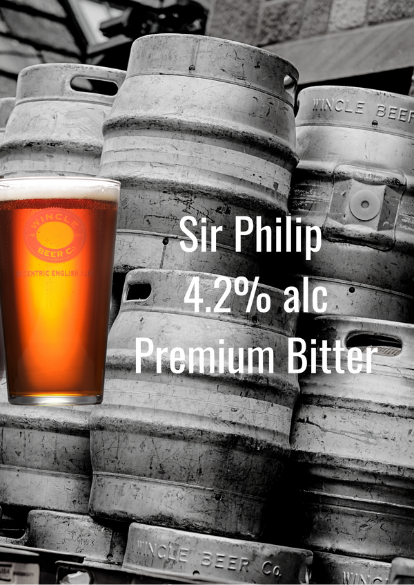 Cask Ale: Sir Philip PREMIUM BITTER (4.2% alc) Please contact for pricing